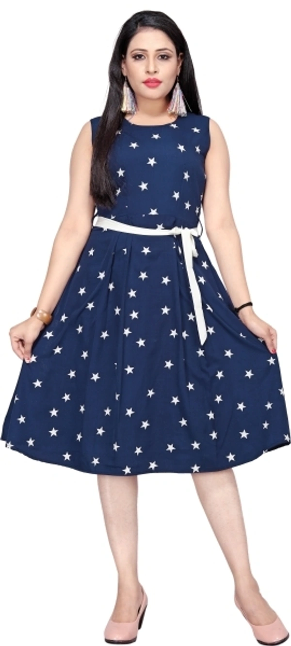 Women A Line Multicolor Dress ( Purple ) - XS