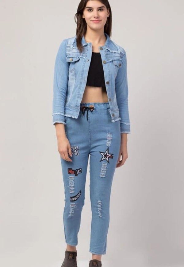 Denim Jacket And Jeans ( Blue )  - XS