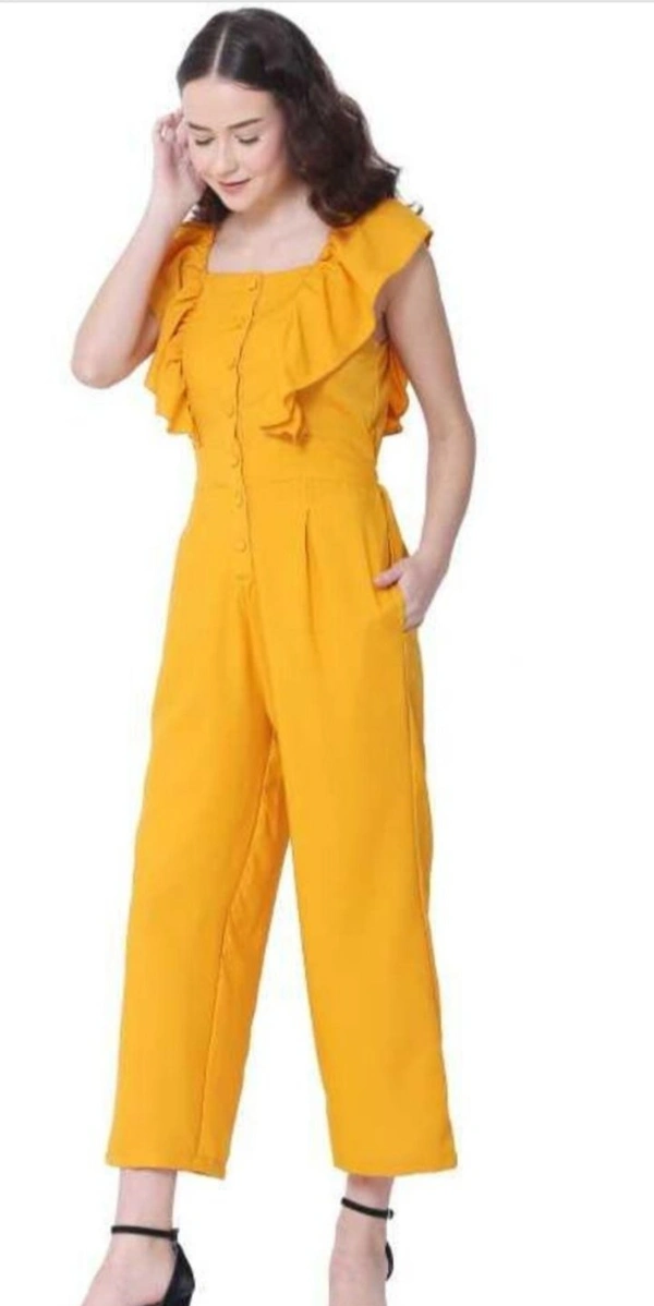 Mustard Solid Jumpsuit  - M