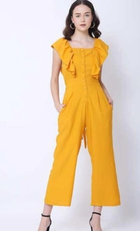 Mustard Solid Jumpsuit  - M