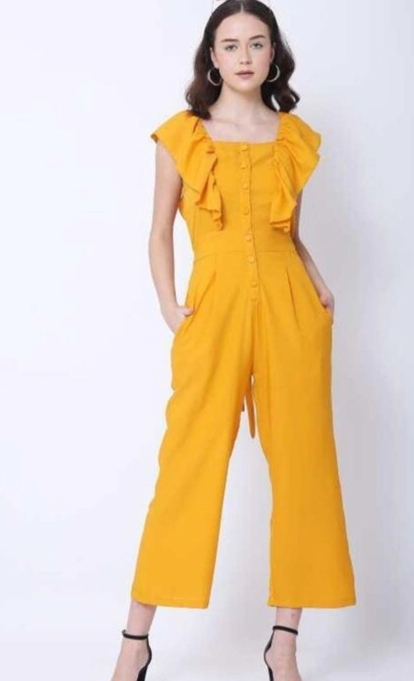 Mustard Solid Jumpsuit  - M