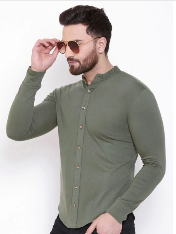 Gespo Green Solid Shirt  - S