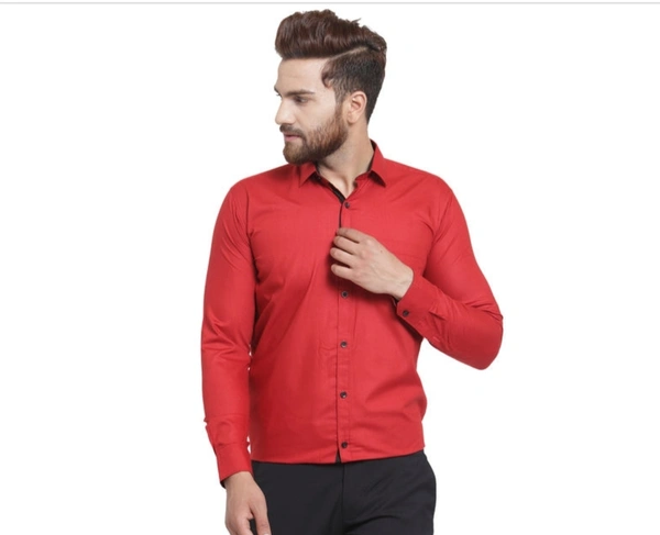 Elegant Mens Formal  Shirt (Red) - XXL