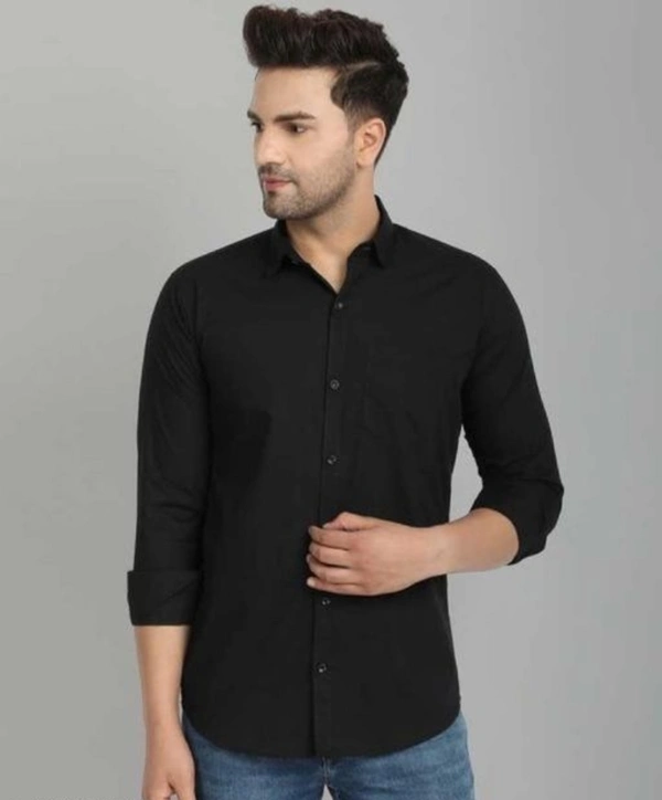 Black Casual Shirts For Men  - L