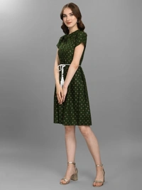A Line Green Dress Fof Women  - M