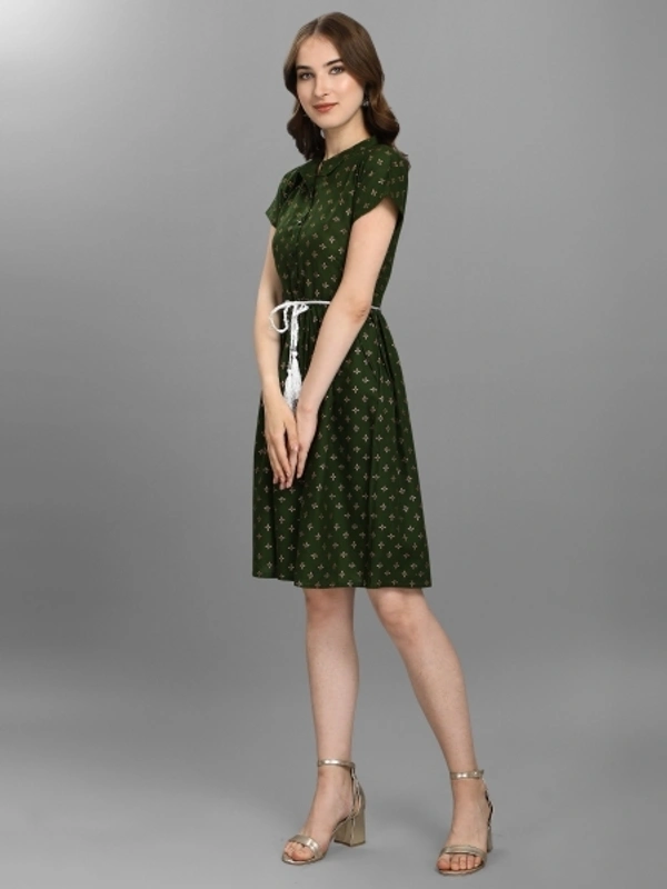 A Line Green Dress Fof Women  - M