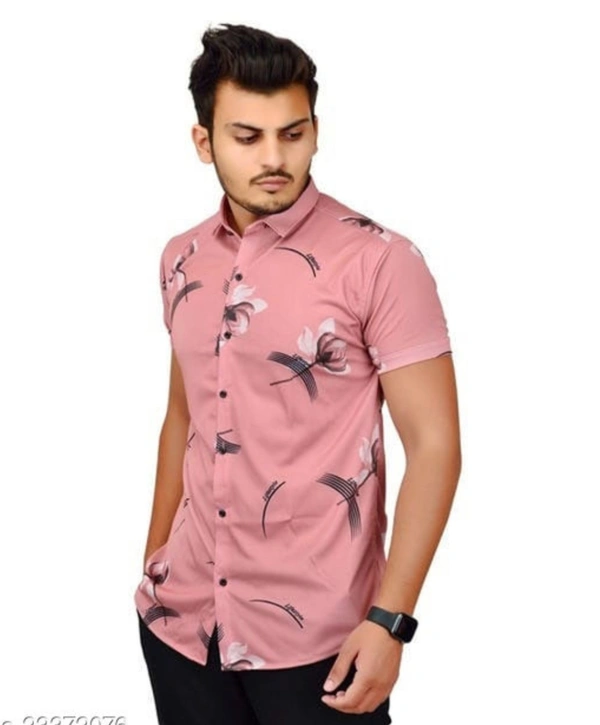Fancy Pink Shirt For Men  - M