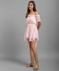 Women Empire Waist Pink Dress  - S