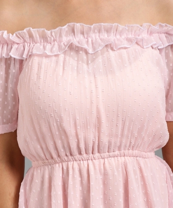 Women Empire Waist Pink Dress  - M