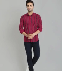 Mens Cotton Striped Shirt  - XL