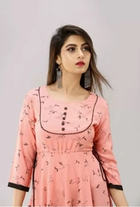 Magheeta Women Printed Flared Kurta  - S