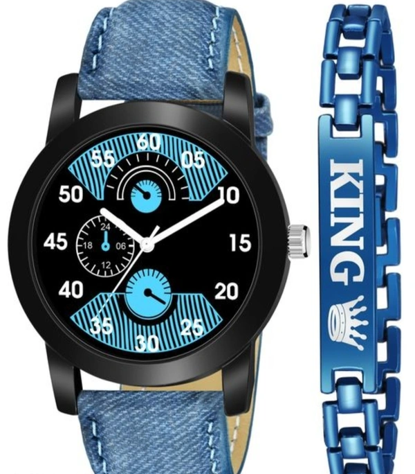 Blue Watch With King Braclet 