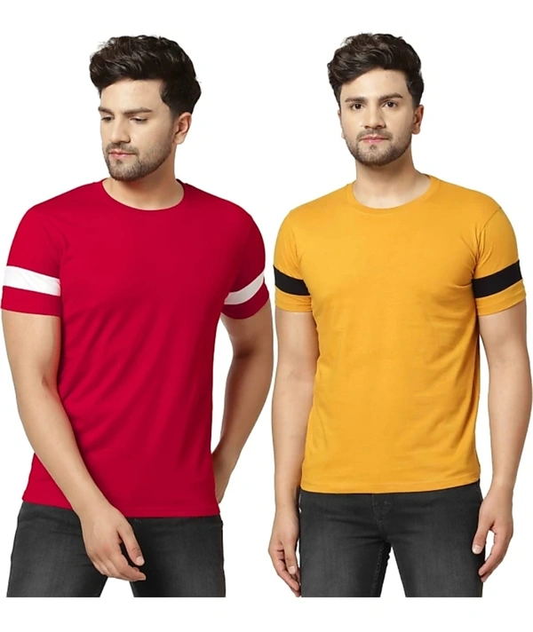 Striped Men Round Neck (combo of 2) - L
