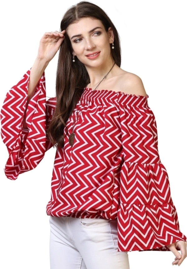 Casual Sleeve Printed Women Top  - XL