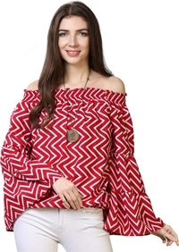 Casual Sleeve Printed Women Top  - XL