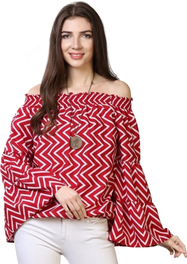 Casual Sleeve Printed Women Top  - XL