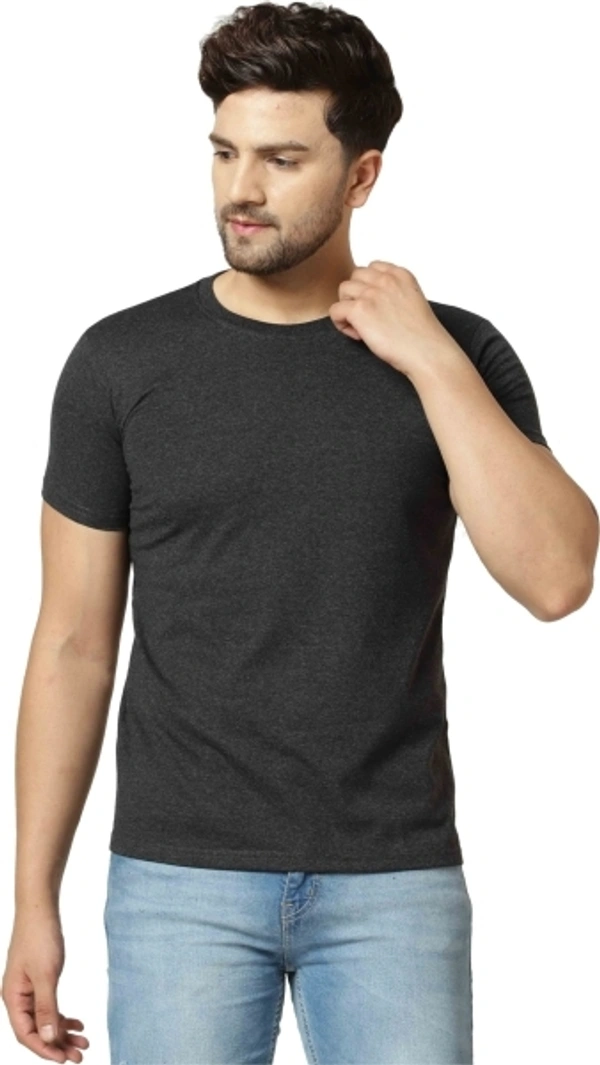 Solid Mens T Shirt ( Black ) - M