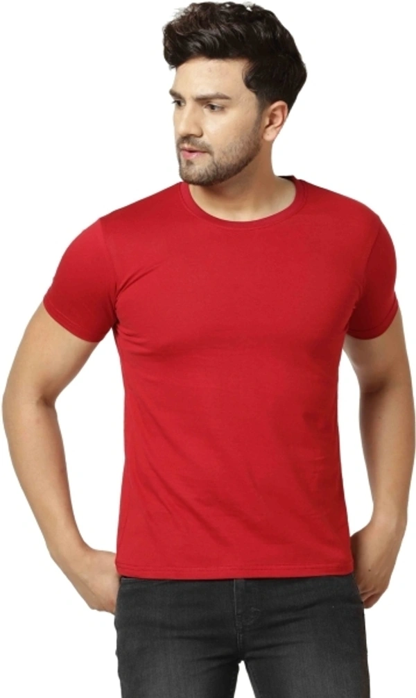 Solid Mens T Shirt (Red) - XXL