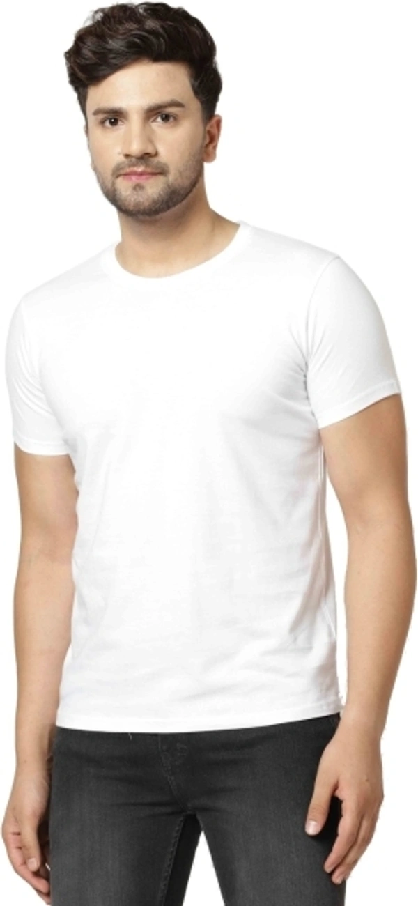 Solid Mens T Shirt ( White) - XL