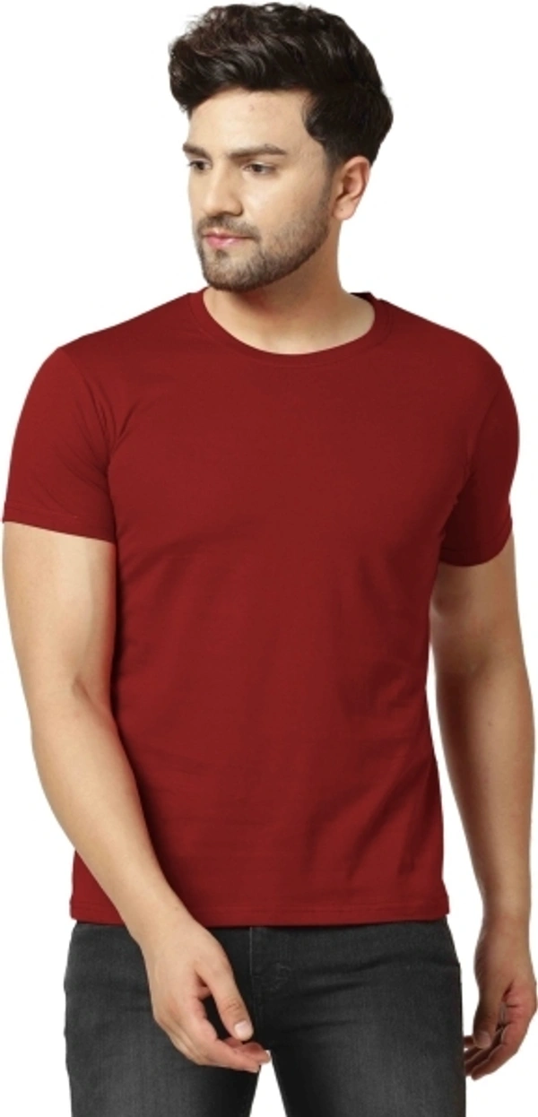 Solid Mens T Shirt ( Maroon) - XL