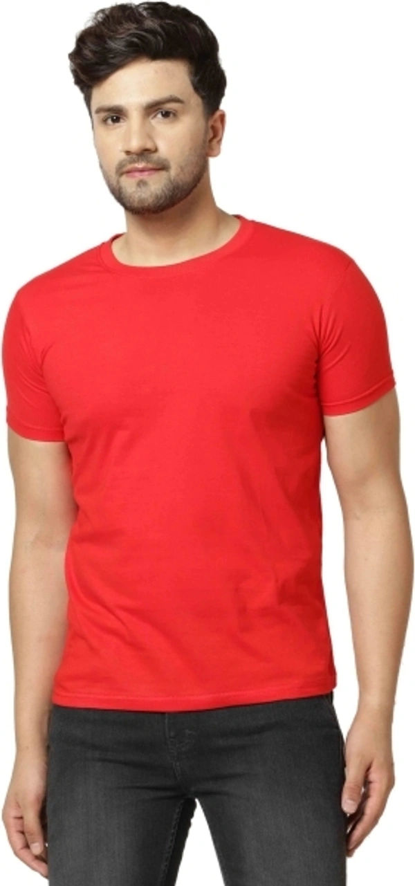 Solid Mens T Shirt ( Dark Red ) - S