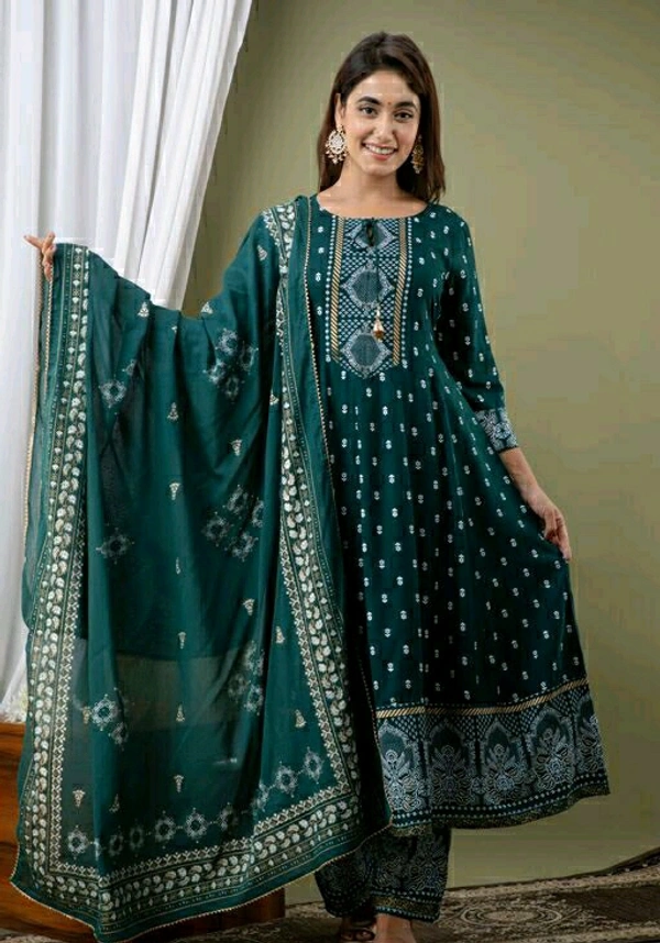 Etnic Anarkali Set - Green