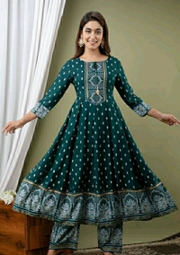 Etnic Anarkali Set - Green