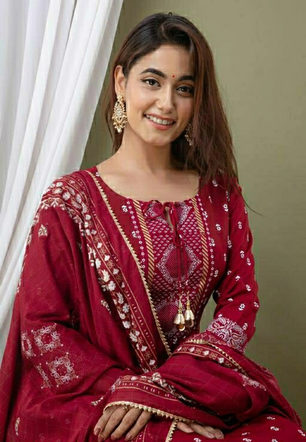 Ethnic Anarkali Set - Red