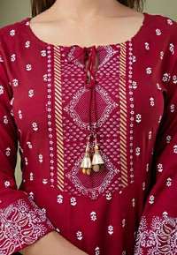 Ethnic Anarkali Set - Red