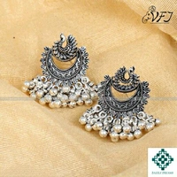 Oxidized Stud Ghungroo Earrings