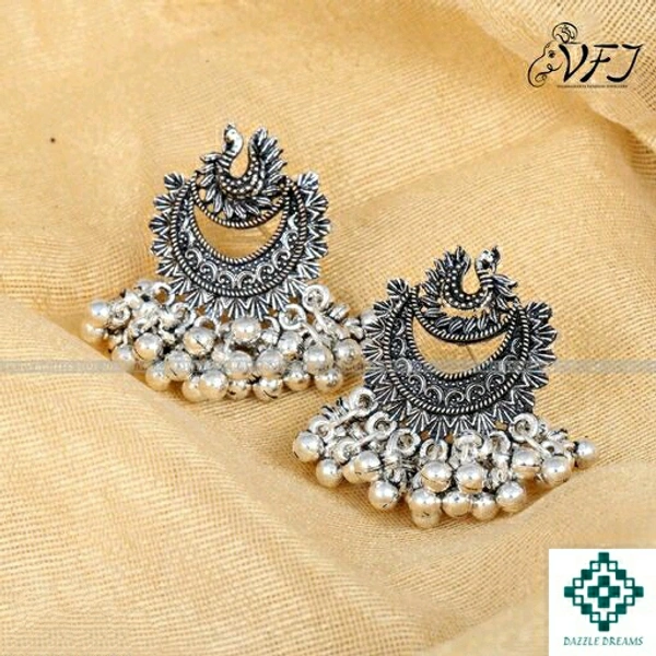 Oxidized Stud Ghungroo Earrings