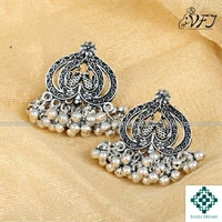 Oxidized Stud Ghungroo Earrings