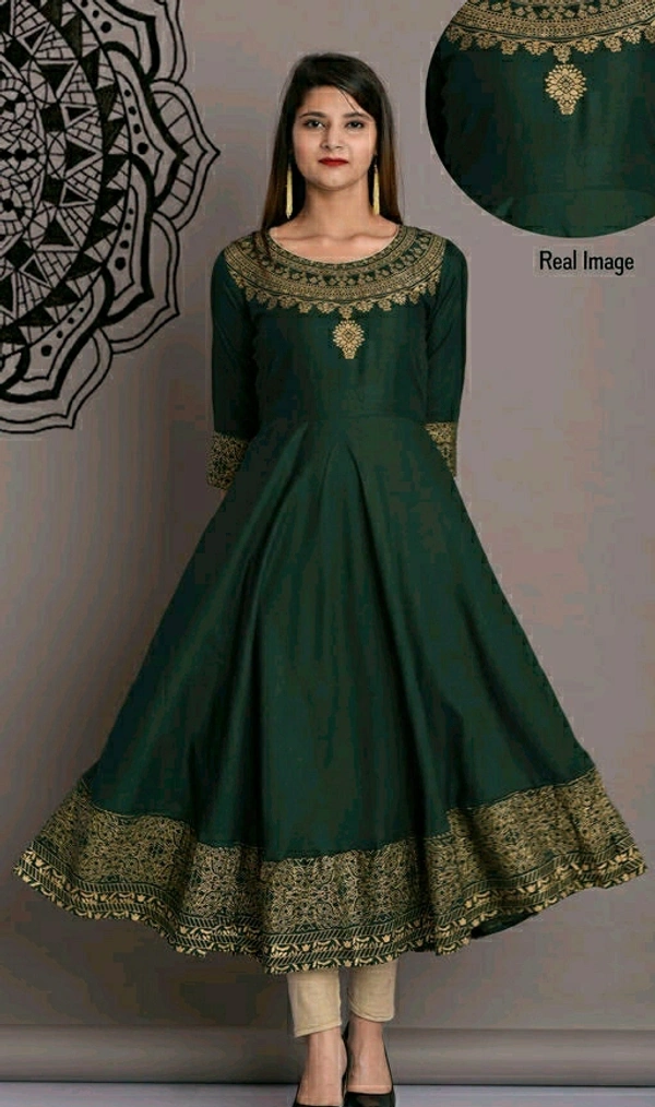 Anarkali Kurti  - Green