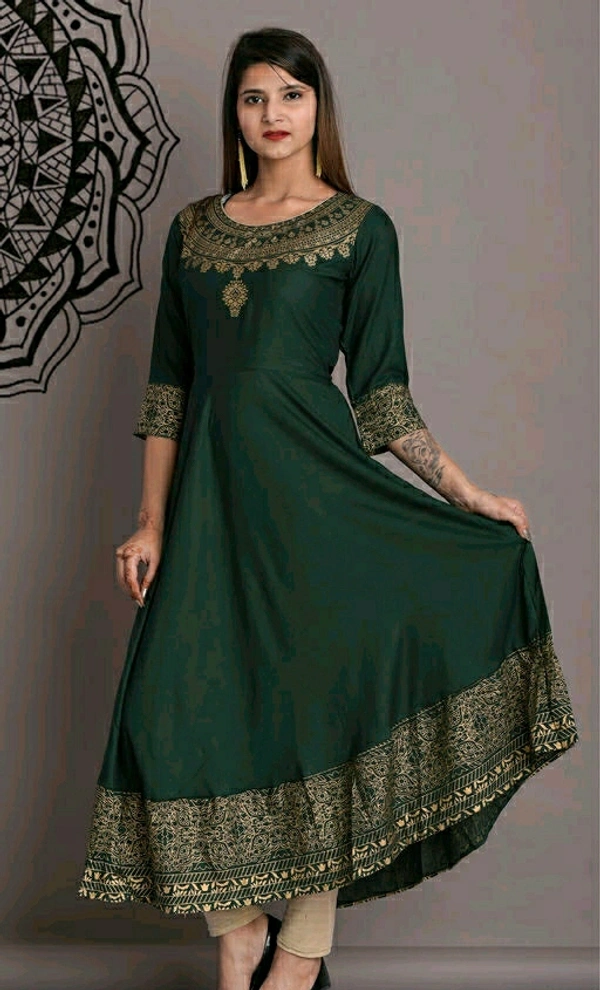 Anarkali Kurti  - Green