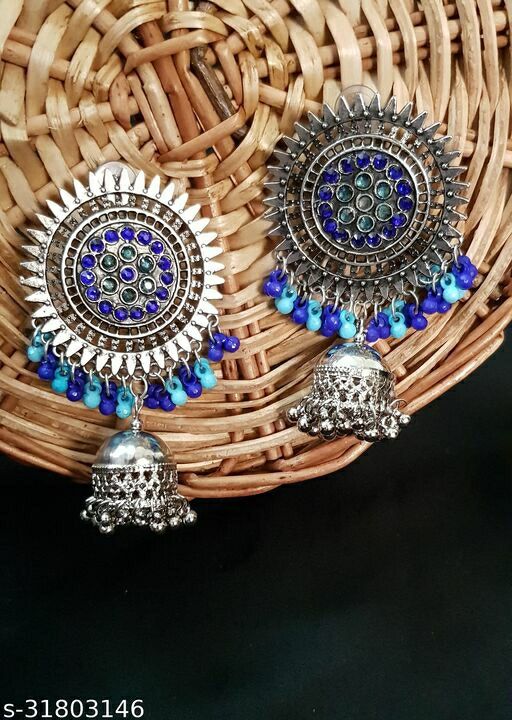 Amazon.com: Jwellmart Fashion Tribal Muse Oxidized Oxidised Collection  Stylish Indian Wedding Jewelry Oversized Big Lightweight Jhumki Jhumka  Earrings for Women & Girls (Black Dome Jhumka): Clothing, Shoes & Jewelry
