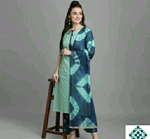 Rayon Kurta Set - Sky Blue