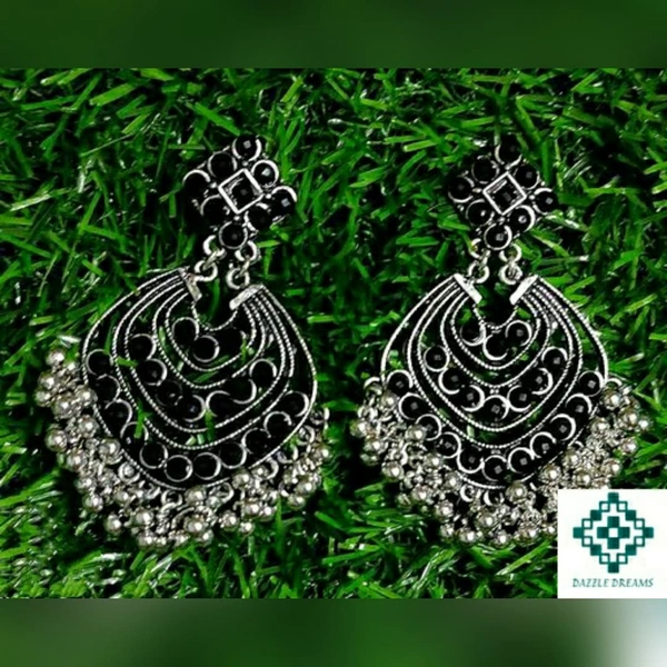 Oxidized Stone Earrings