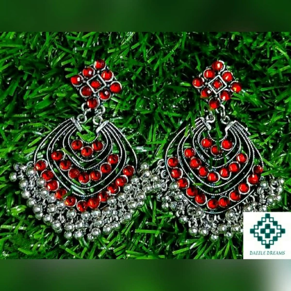 Oxidized Stone Earrings