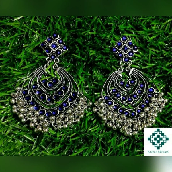 Oxidized Stone Earrings