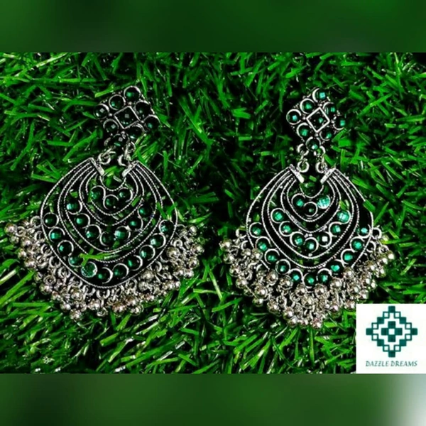 Oxidized Stone Earrings