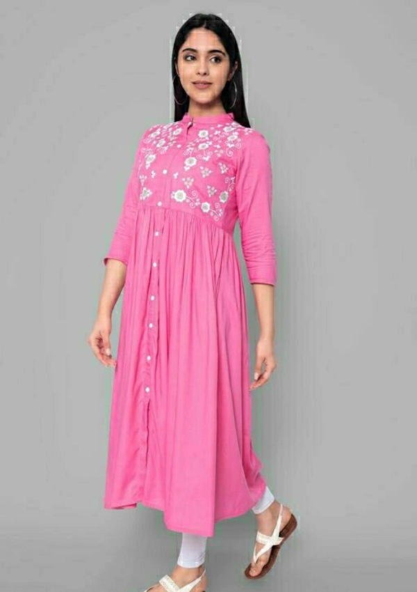 Anarkali Kurti - Pink, S, XL, L, M, XXL