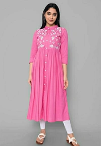 Anarkali Kurti - Pink, S, XL, L, M, XXL