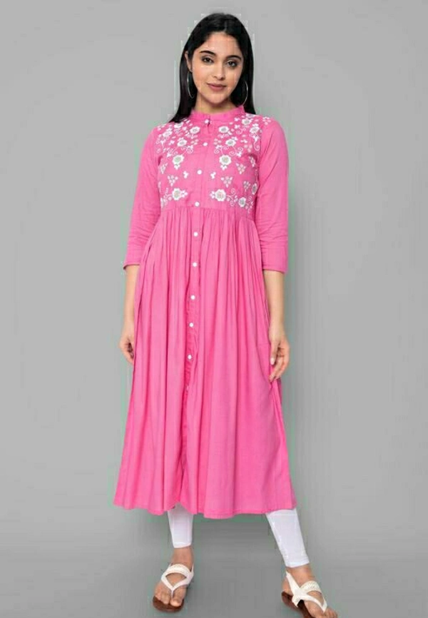 Anarkali Kurti - Pink, S, XL, L, M, XXL