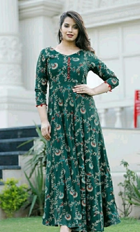 Rayon Gown  - Green