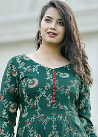 Rayon Gown  - Green