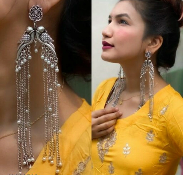 Oxidized Long Earrings