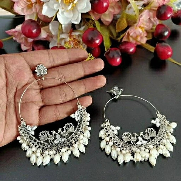 White Oxidized Earrings