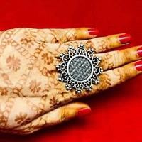 Oxidized Finger ring - Shiny