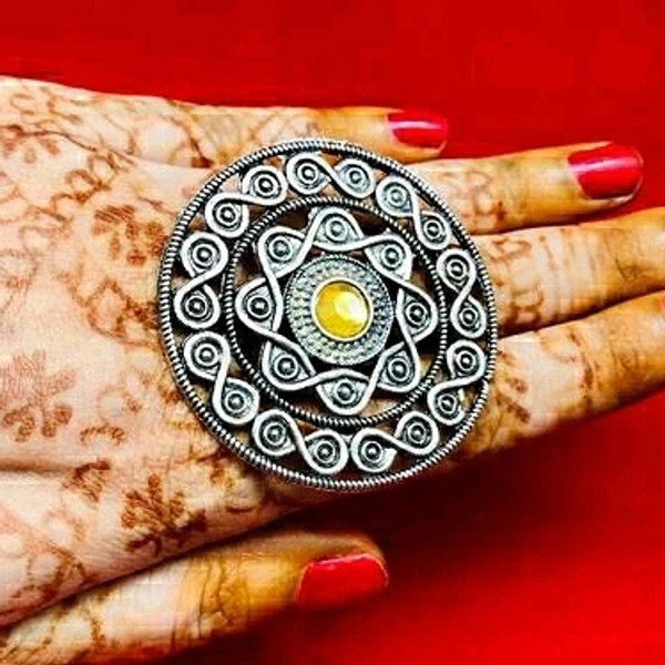 Oxidized Finger ring - Shiny