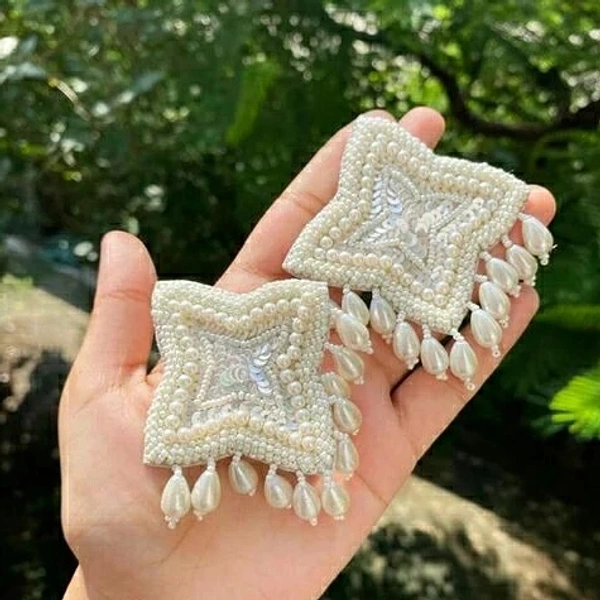 Beads Earrings - white